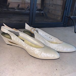 Vintage Gold Stuart Weitzman Heels